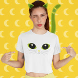 LuniKat Eyes Organic Crop Tee