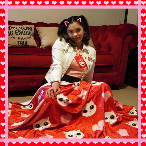 LuvKat Valentine Pattern Blanket