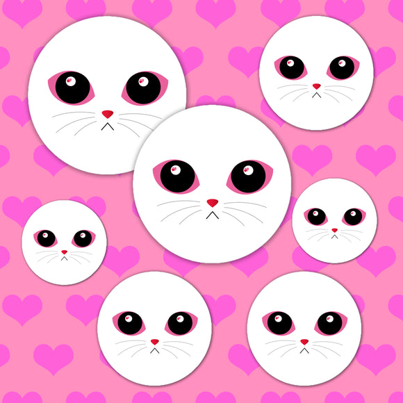 LuvKat Eyes Round Sticker