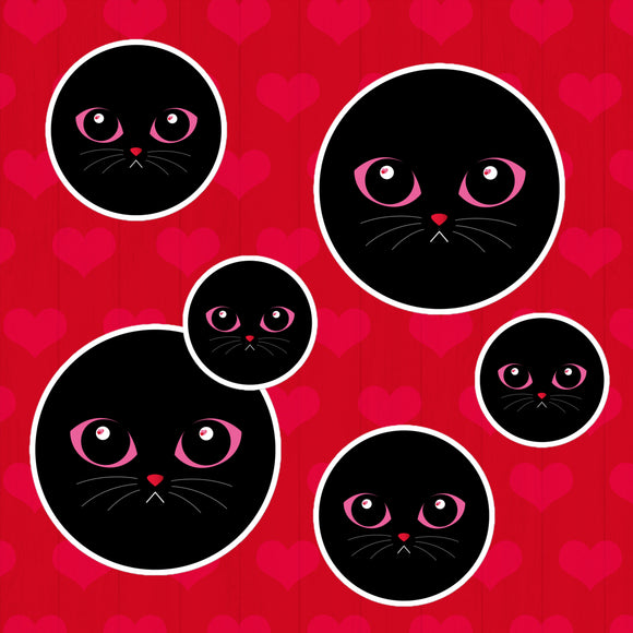 Midnight LuvKat Eyes Round Sticker