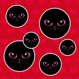 Midnight LuvKat Eyes Round Sticker