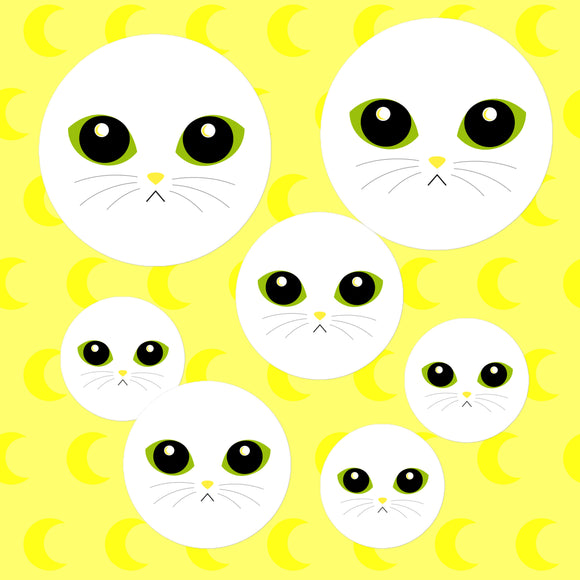 LuniKat Eyes Round Sticker