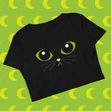 Midnight LuniKat Eyes Organic Crop Tee