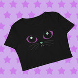 Midnight MagiKat Eyes Organic Crop Tee