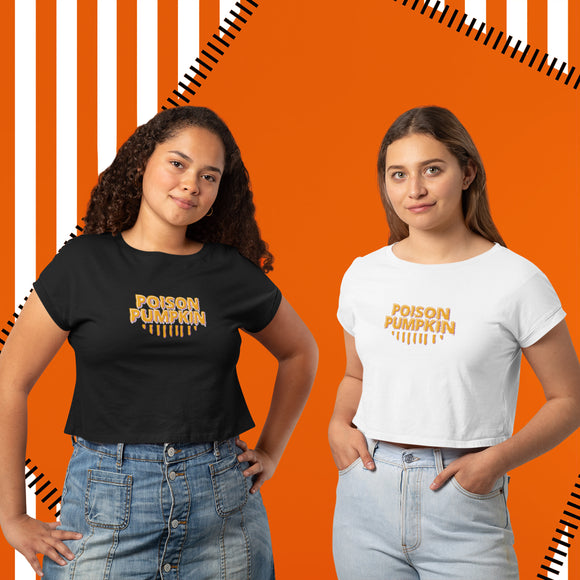 Reverse Poison Pumpkin Organic Crop Tee (Orange Logo)